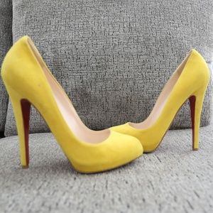 Christian Louboutin Declic 140 Canary Yellow 37